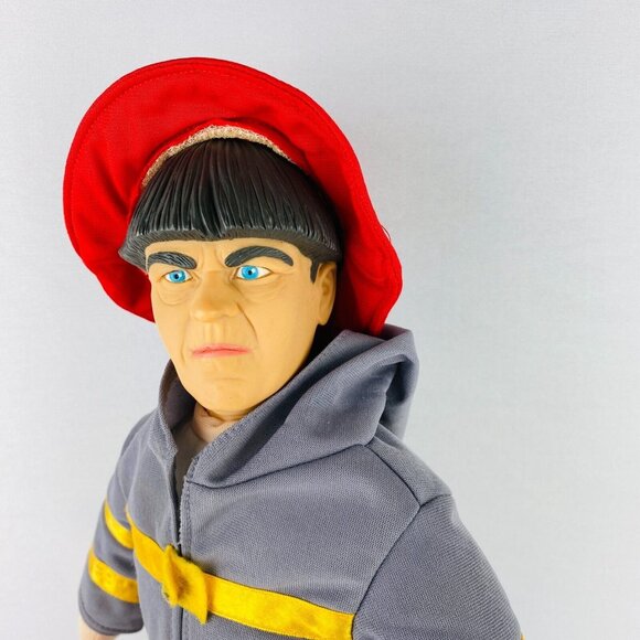 Three Stooges Moe Howard Character Plush Figure FiremanTv Series Plastic Face - Picture 9 of 10